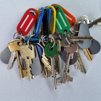Secure keys prepared for a professional keyholding service