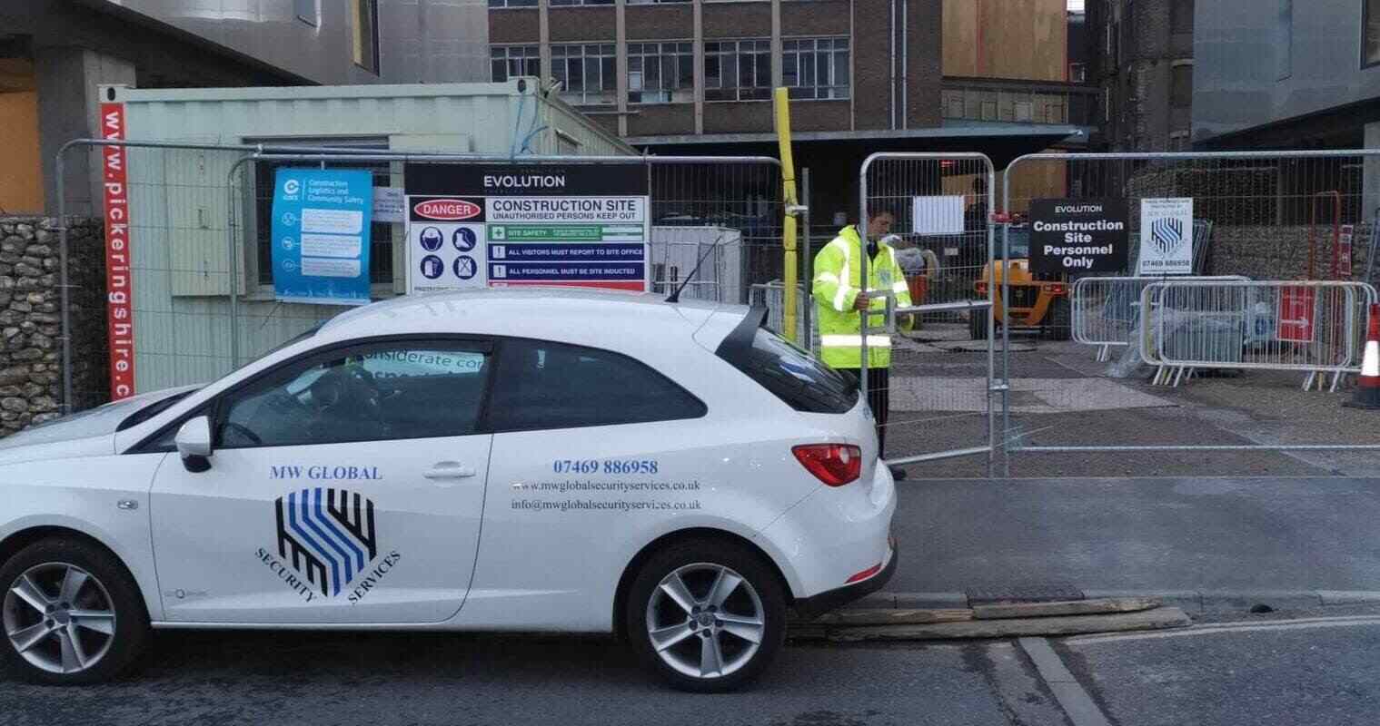 Security officer attending commercial premises for an alarm response