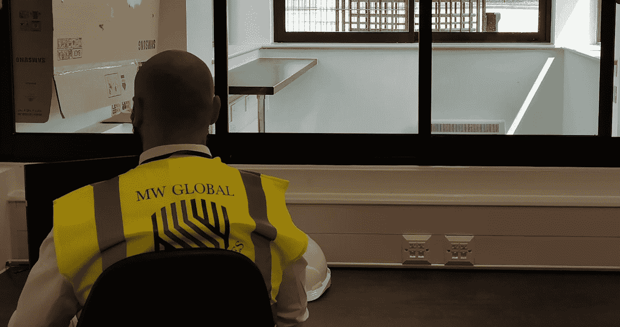 Professional security guarding at a commercial site