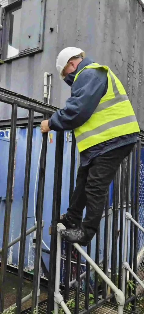 Security tester identifying a gate climbing vulnerability during a controlled assessment