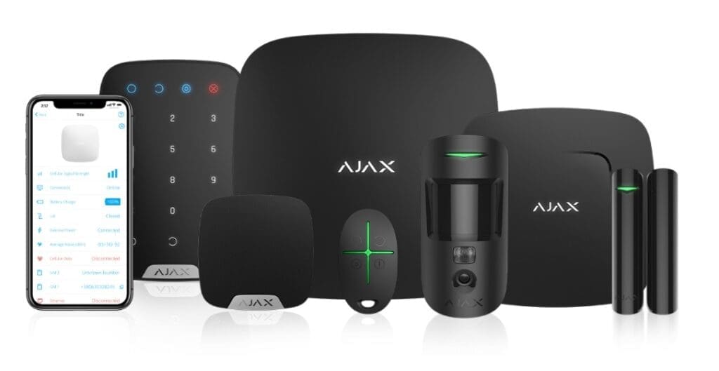 Professionally installed smart alarm system protecting a home or business.