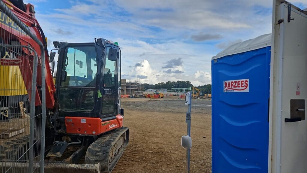 Temporary alarm system protecting a construction cabin and project assets in Cambridgeshire