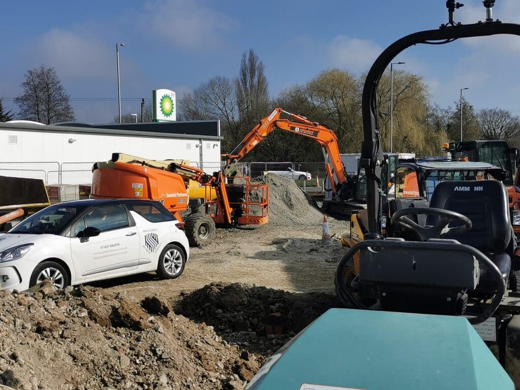 Mobile security patrol attending a construction project