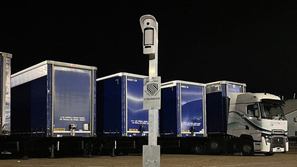 Night-time security protecting commercial vehicles and trailers