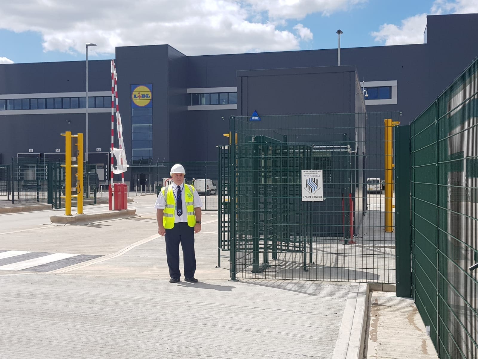 MW Global Security gate house security at a distribution centre in Peterborough, Cambridgeshire.