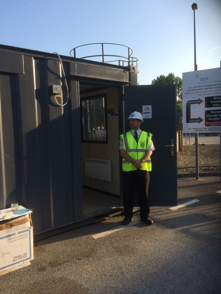 Construction site security gate control.