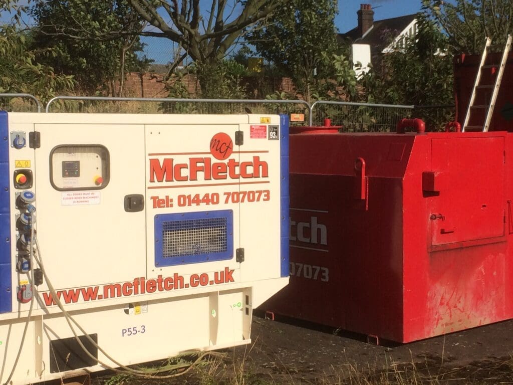 Construction site security Bedford generator and fuel bowser security.