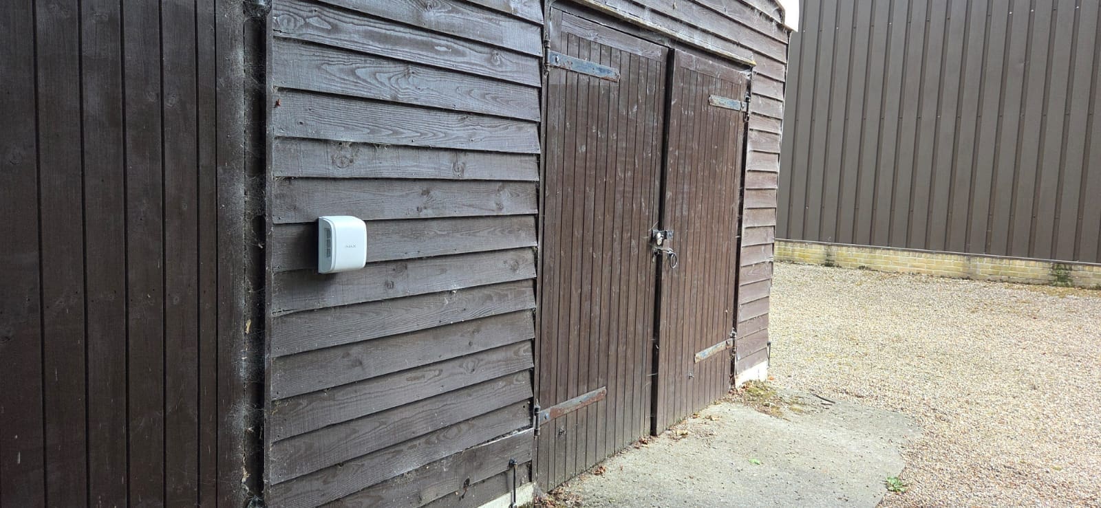 Ajax external detector protecting a detached outbuilding in Suffolk