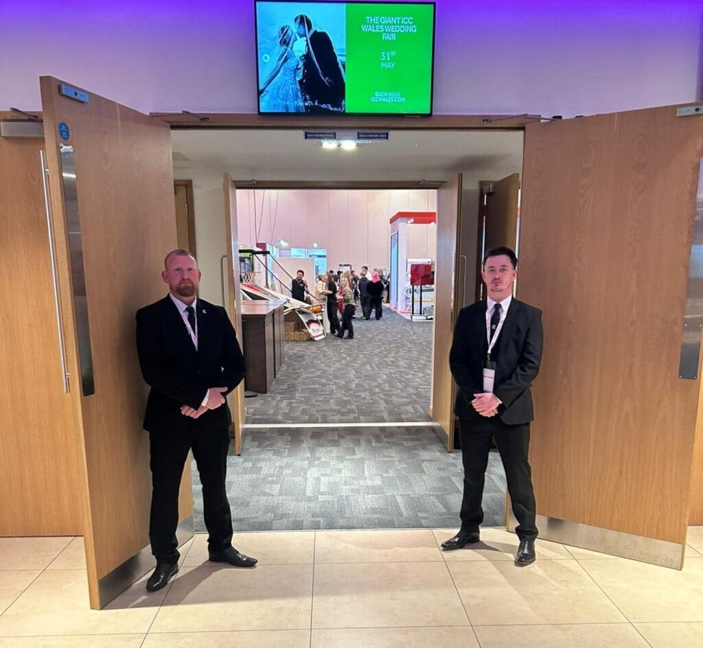 Security guards managing access control point at an event, security guarding Cambridge, MW Global Security.