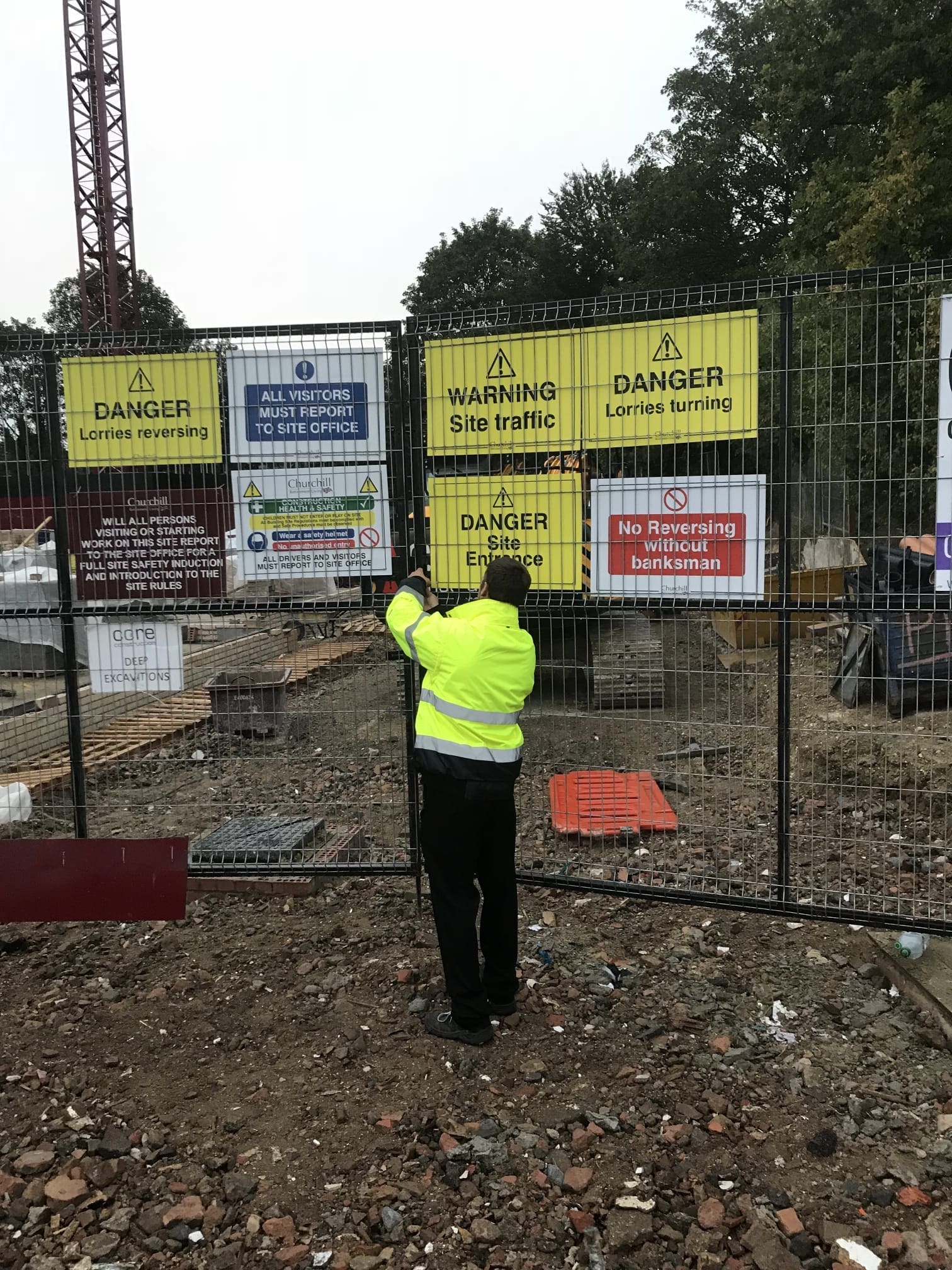 MW Global security officer controlling access at a construction site in Haverhill