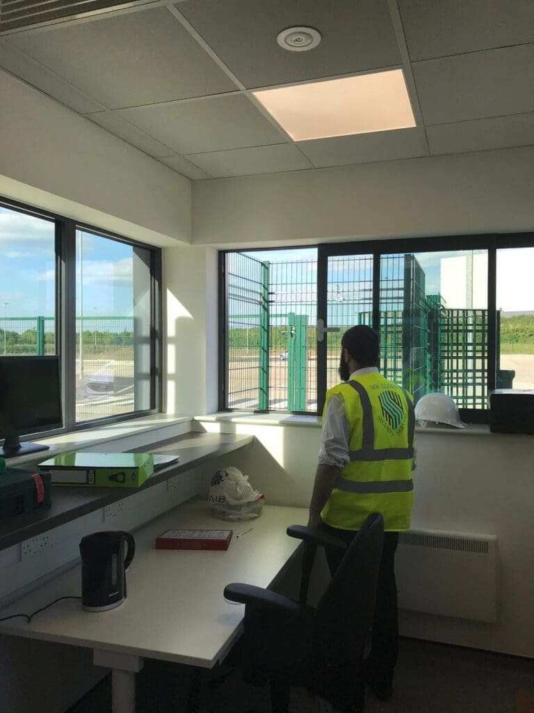 Security officer supporting a controlled guarding and reporting assignment.