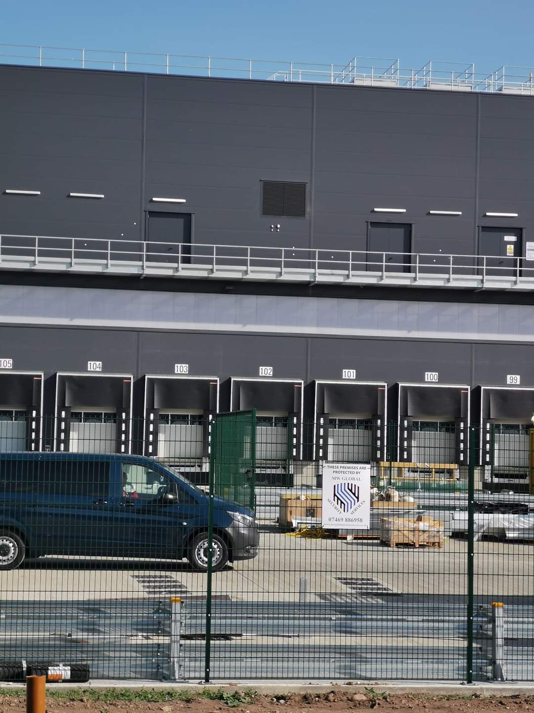 Security guard supporting warehouse and distribution site security