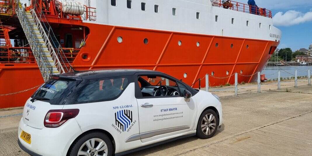 MW Global Security Services operational team and security vehicles in Suffolk